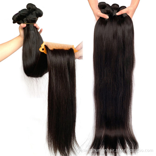 Cheap Unprocessed Raw Brazilian 100% Virgin Cuticle Aligned Human Hair Extension Double Drawn Mink Human Hair Weaves Bundles